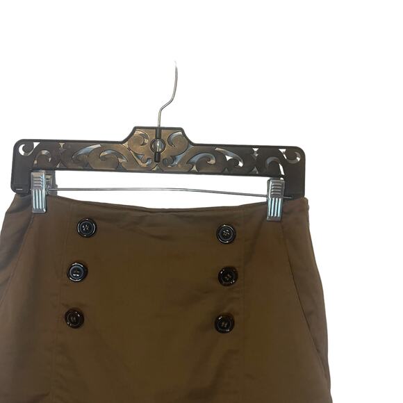 Carter Humphrey Women's Size 2 Brown Button Academia Mini Skirt - Picture 2 of 9